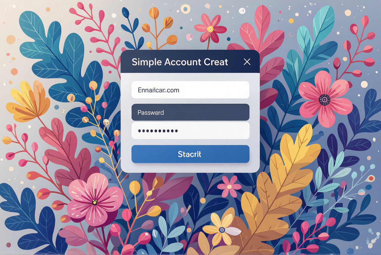 Account creation form screenshot